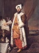 Aved, Jacques-Andre-Joseph Portrait of the Pasha Mehmed Said,Bey of Rovurelia,Ambassador of Sultan Mahmud i at Versailles oil painting reproduction